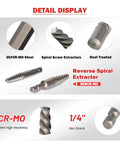 Detail display of Fourteen Piece Spiral Screw Extractor Set With Tungsten Carbide Tip Scriber Pen Cobalt Left Hand Drill Bits