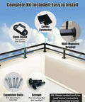 Heavy Duty Balcony Railing Fence Extender Topper No Sweat Privacy Screen Weather Tough Outdoor Barrier For Apartment Patios And Decks Dead Simple Install showing installation kit with screws and brackets.