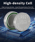 No Fuss SR920SW Watch Batteries Ten Pack Compatible With 370 371 AG6 Button Cells Deliver Steady Long Lasting Power For Your Favorite Wristwatches Mercury Free Zero Lead, showing high-density LR921 button cell.
