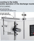 Semi Automatic Liquid Filling Machine With Dual Heads And Digital Control, Stainless Steel Bottle Filler Design close-up of nozzle adjustments.