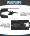 Usage steps for Heavy Duty Zipper Repair Kit 12 Piece Metal Universal Set Three Sizes For Quick Fixes Replacement Slider Teeth