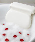 Tub Bath Pillow With Non Slip Suction Cups For Neck And Head Support, Waterproof Spa Like Comfort with rose petals in bathtub