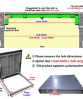 Diagram and parts of Heavy Duty Basement Entry Door With Suction Cup For Easy Access And 90 Degree Opening, fits W28xL31in space.