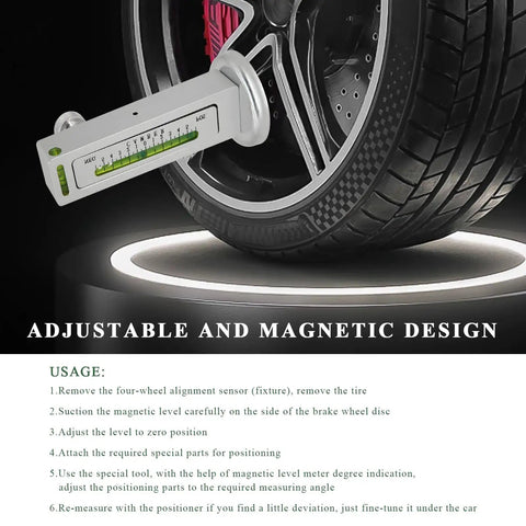 Adjustable Magnetic Wheel Alignment Gauge And Camber Caster Measurement Tool With Super Strong Magnetic Base That Takes The Guesswork Out And Keeps Your Wheels Straight While Saving You Serious Cash