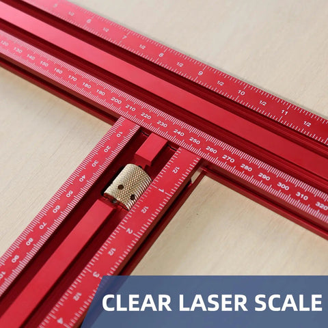 Heavy Duty Adjustable Router Template With 800 Mm Aluminum Guide Rail For Dead Nuts Curved Cuts showing clear laser scale on ruler