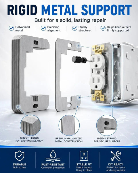 Premium Metal Wall Plate Spacers For Snapping Out Wonky Electrical Outlets And Locking In A Smooth Flush Fit For Straight Shot Home Repair Jobs With Zero Shake Or Wobble