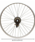 Slick Single Speed Rear Wheel Rim With Heavy Duty Aluminum Hub And Plug In Brake Assembly For No Sweat Bike Repair and Rock Solid Stopping Power Built To Roll All Week Long, 26 inch silver rim and hub.