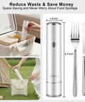 Compact Food Vacuum Sealer With 60kPa Power next to cooler and tote bag for RV camping sous vide.