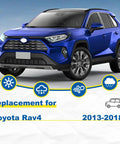 Top Tier Triple Set Front Windshield Wiper Blades For Your Toyota Rav4 And Hyundai Kona Whip Featuring Slick J Hook Mount For Hassle Free Swaps And A Smooth Drive Through Heavy Rain Or Snow on blue Toyota Rav4 2013-2018 model.