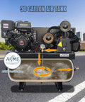 Tough As Nails 13HP Gas Air Compressor Featuring 30 Gallon Tank with ASME certification for construction use.