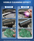 Before and after of glasses, razor, and circuit board cleaned using 6L Ultrasonic Cleaner With Degas, Heater And Digital Control, 180W Power.