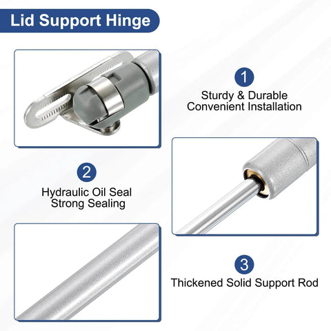 Lid Support Hinge 20N Gas Struts Soft Close Folding Lid Stay Hinges Uxcell 2 Pack Automatic Slow Lowering Pneumatic Buffer features