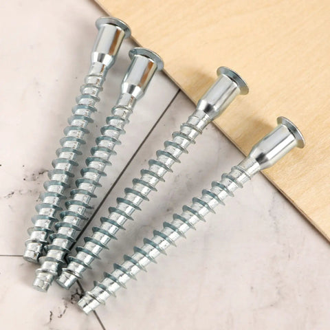 M7x70mm Hex Socket Countersunk Self Tapping Furniture Screws Set, close-up of flat head design, carbon steel zinc plated