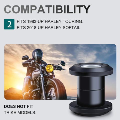 Handlebar Riser Damper Kit for Harley Touring And Softail 1983 Up Road King Street Glide Electra Glide Road Glide FLHR FLHX FLHT FLTR 2018 Up Models For Smoother Rides Replaces 56298-03A black polyurethane damper shown with fitment text