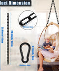 Two Pack Hanging Swing Chain With Four Carabiners 25In Heavy Duty Hammock Hardware Kit installed on hanging chair indoors