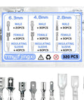 320 Piece Spade Wire Terminal Connectors Kit For 22 14 AWG Wires 2.8mm 4.8mm 6.3mm Male And Female Crimp Connectors With Insulating Sleeve