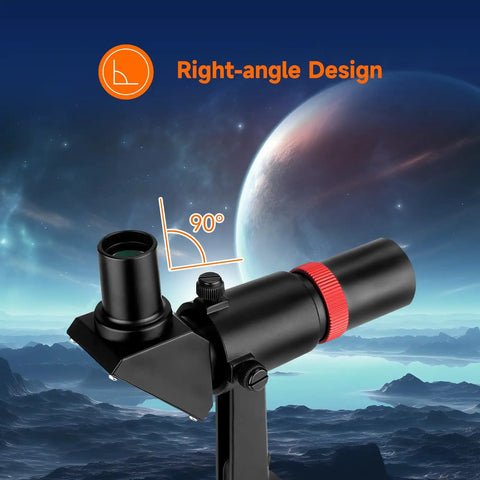 Right Angle Finder Scope 6x30mm With Correct Image Optics 120mm Focal Length High Light Gathering For Telescopes Crosshair Reticle For Easy Targeting Pro Grade Stargazing Accessory, 90° view