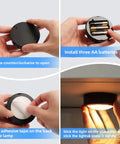 Remote Controlled 6 Pack LED Hockey Puck Lights Battery Powered Wireless Under Cabinet And Baseboard Illumination setup steps
