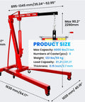 Easy Roll Three Ton Folding Hydraulic Engine Hoist Packs A Beastly Nine Ton Pump And Four Swift Casters Heavy Duty Alloy Steel Cherry Picker Crane dimensions and features overview.