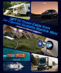 10FT DC Power Cable from Car Cigarette Socketto Starlink Mini for various vehicles like RVs, cars, and trucks.