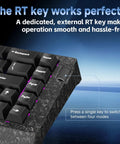 Close-up of Blazing Fast 8000Hz Polling Rate Wired Gaming Keyboard featuring external RT key for streamlined operation.