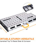 Heavy Duty Welding Table With 1000 Lb Load Capacity, Folding Metal Workbench for Welding, 42x21 inch steel top.
