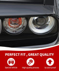 Carbon Fiber Front Headlight Cover Trim For Dodge Challenger 2009 2010 2011 2012 2013 2014 ABS Plastic Exterior Decoration Kit