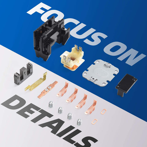 Components of Two Pole 30 Amp 120 Volt HVAC Contactor With 120V Coil For Condenser Or Compressor Replacement displayed