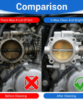 Pro Grade Carburetor Cleaner Kit Torch Tip Cleaner Set showing dirty before cleaning and clean after cleaning carburetor