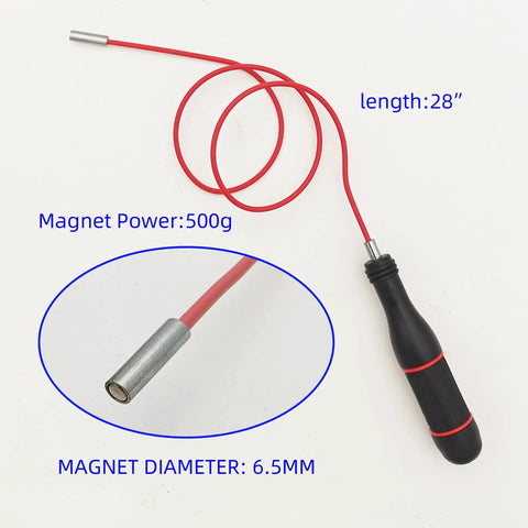 Two-Piece 28-Inch Flexible Magnetic Grabber Set With 50G 4mm And 500G 6.5mm Heads For Reaching Tight Spots, Scooping Up Keys, Bolts, Nuts And Screws In Hard-To-Reach Places, Great For Auto Shops, Home DIY, And Garage Projects