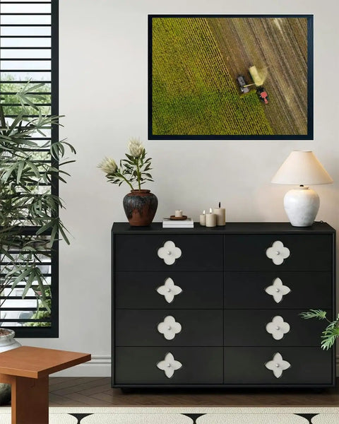 Golden Harvest Scene Canvas Wall Art 12x16 Black Framed Print Waterproof Anti Fading Farmhouse Vibe Rustic Charm For Living Room