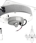 Heavy Duty Electric Chandelier Hoist With Remote Control Lifter For Villa High Ceilings 70kg Motorized Winch showing remote and motor.