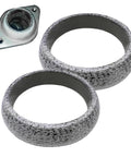 Two-piece graphite exhaust gasket set with mounting flange, 60mm inner diameter