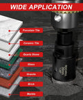 One Quarter Inch Dry Diamond Core Drill Bits 2-Pack Pro Grade Vacuum Brazed Hole Saw For Tile Porcelain Ceramic Marble Granite Brick M14 Thread Angle Grinder Compatible 6mm Shank Heavy Duty Beast Mode Fast Cuts drilling samples of different materials
