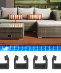 Wicker Furniture Clips 4 Pack For Outdoor Patio Sectionals Fasteners To Secure Rattan Chairs And Prevent Shifting Fits 2.83 Inch Metal Frame Pipes Black Easy Install All Weather Durable with patio visualization
