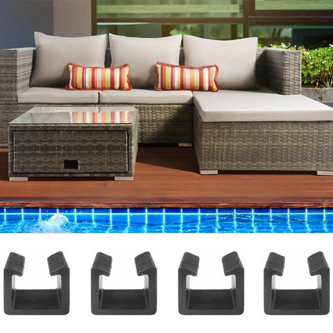 Wicker Furniture Clips 4 Pack For Outdoor Patio Sectionals Fasteners To Secure Rattan Chairs And Prevent Shifting Fits 2.83 Inch Metal Frame Pipes Black Easy Install All Weather Durable with patio visualization