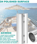 316 Stainless Steel Handrail Straight Pipe Fitting Connector 1 Inch EMT 2-Way Tube Connector on yacht deck