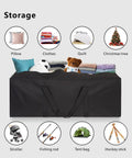 42 Inch Large Zippered Duffel Bag For Travel Camping And Sports Gear Waterproof Foldable Luggage With Padded Handles Be A Beast Of A Bag showing storage options with pillows, clothes, and toys