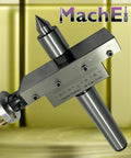 MachEl taper turning attachment with revolving live center for lathe, metal-gray, side view