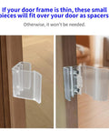 Heavy Duty Universal RV Sliding Closet Door Latches With Slick Hardware Kit spacer pieces fitting over thin door frame.
