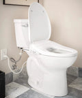 Standard Non Electronic Bidet Seat For Elongated Toilets With Dual Front And Rear Nozzles Water Pressure Control Soft Close Lid