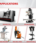 Applications of High Performance Nine Sixteen Inch TCT Annular Cutter Kit with various machines including milling and drill presses.