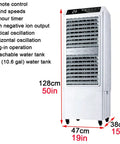 No Hose Portable Swamp Cooler Indoor Standing Air Conditioner With 120 Degree Wide Auto Oscillation And A Massive 10.6 Gallon Tank, 50in tall.