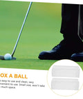 Three Piece Golf Ball Display Case With Transparent Window, Durable PE Storage Box for home or shop use, shown on a golf course.