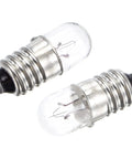 Tough As Nails E10 Screw Base Miniature Bulbs In Warm Yellow For DC 24V Systems with rugged glass body and silver screw base.