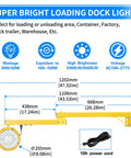 Tough As Nails 30W LED Loading Dock Light With 43 Inch Swivel Arm 3300 Lumen Blazing Output detailed dimensions and specifications