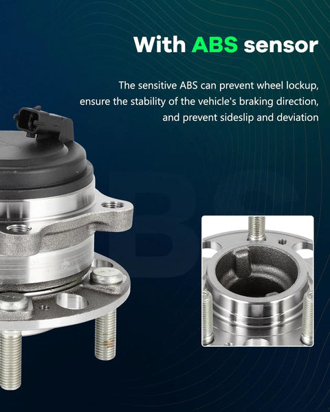 Set Of 2 Rear Wheel Bearing Hub Assembly 512646 For Kia Sorento 2016 2020 With ABS And 5 Lugs, Direct Fit OE Quality Replacement