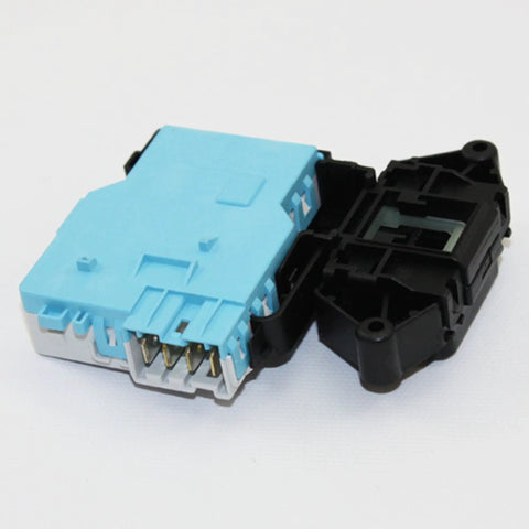 Blue and black door switch and lock assembly for washing machine replacement 6601ER1004C white replaces EBF49827801 fits most units