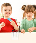Children using Hands-On Battery Lab Kit For DIY Scientists Including Copper Iron And Zinc Electrodes For Basic Circuits Saltwater Power