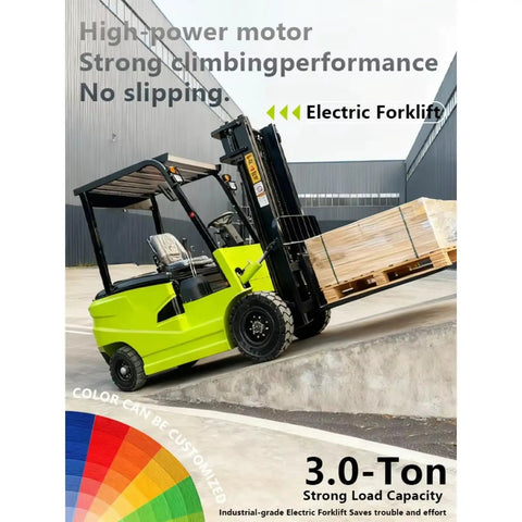 High Capacity Electric Side Loading Forklift For Seamless Warehouse Storage And Tough Construction Sites Built To Smash Heavy Cargo Without Breaking A Sweat, lifting pallets on a ramp.